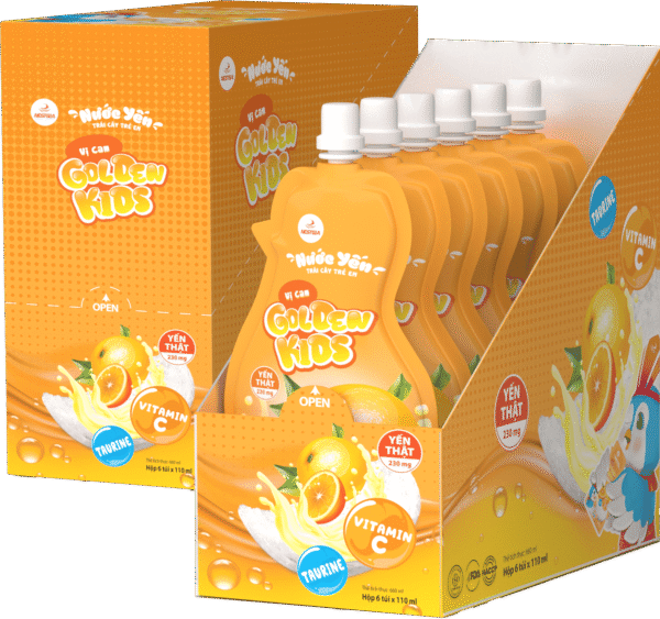 Hộp Nước Yến Trái Cây GoldenKids Vị Cam