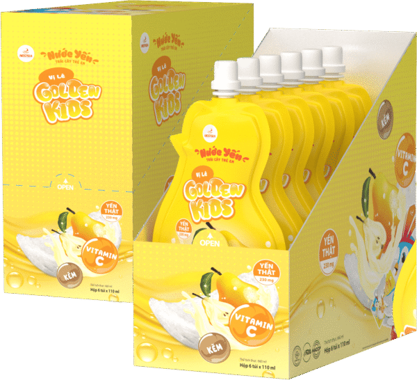Hộp Nước Yến Trái Cây GoldenKids Vị Lê