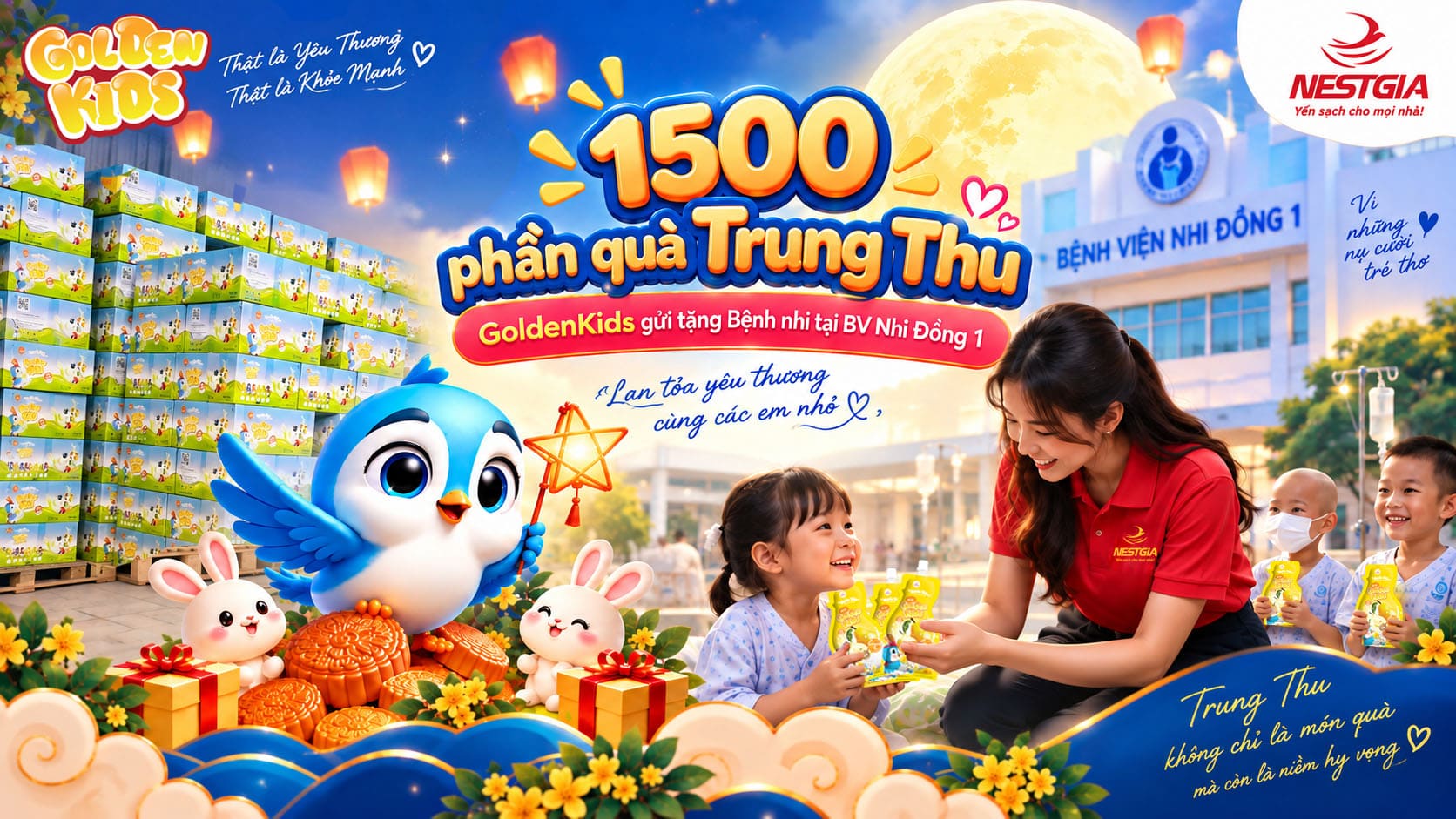 Điều Ước Trăng Tròn 10: NestGia đồng hành lan tỏa yêu thương đến bệnh nhi Trung Thu 2026