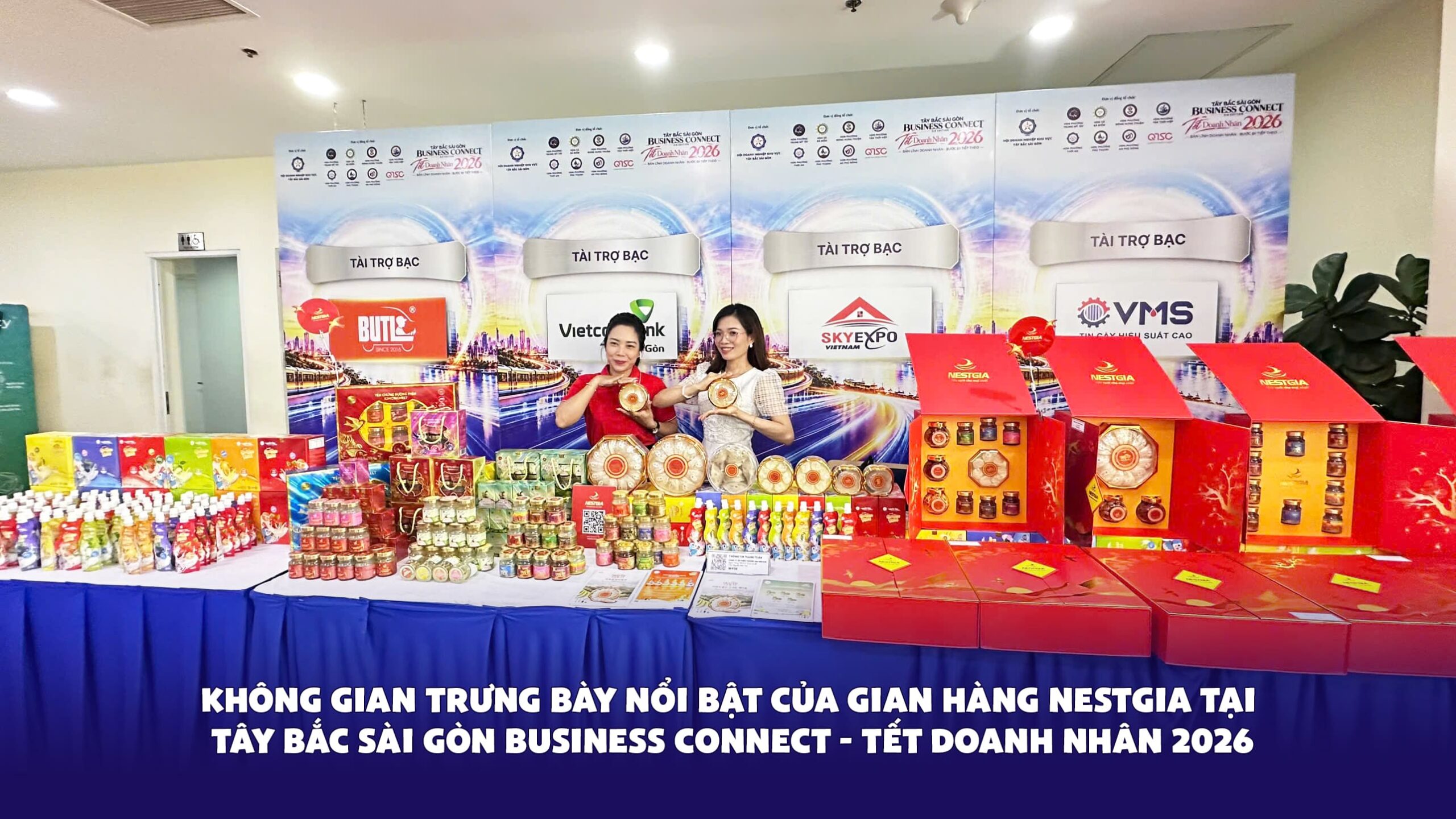 Gian hàng trưng bày hệ sinh thái yến sào đa dạng của NestGia thu hút đông đảo khách tham quan